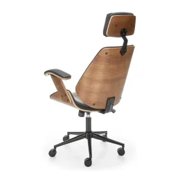 Garnero Arredamenti Sedie Da Ufficio|Sedie Scrivania Ufficio-Sedia da ufficio con braccioli in ecopelle noce nero Ilda Noce - Nero