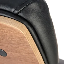 Garnero Arredamenti Sedie Da Ufficio|Sedie Scrivania Ufficio-Sedia da ufficio con braccioli in ecopelle noce nero Ilda Noce - Nero