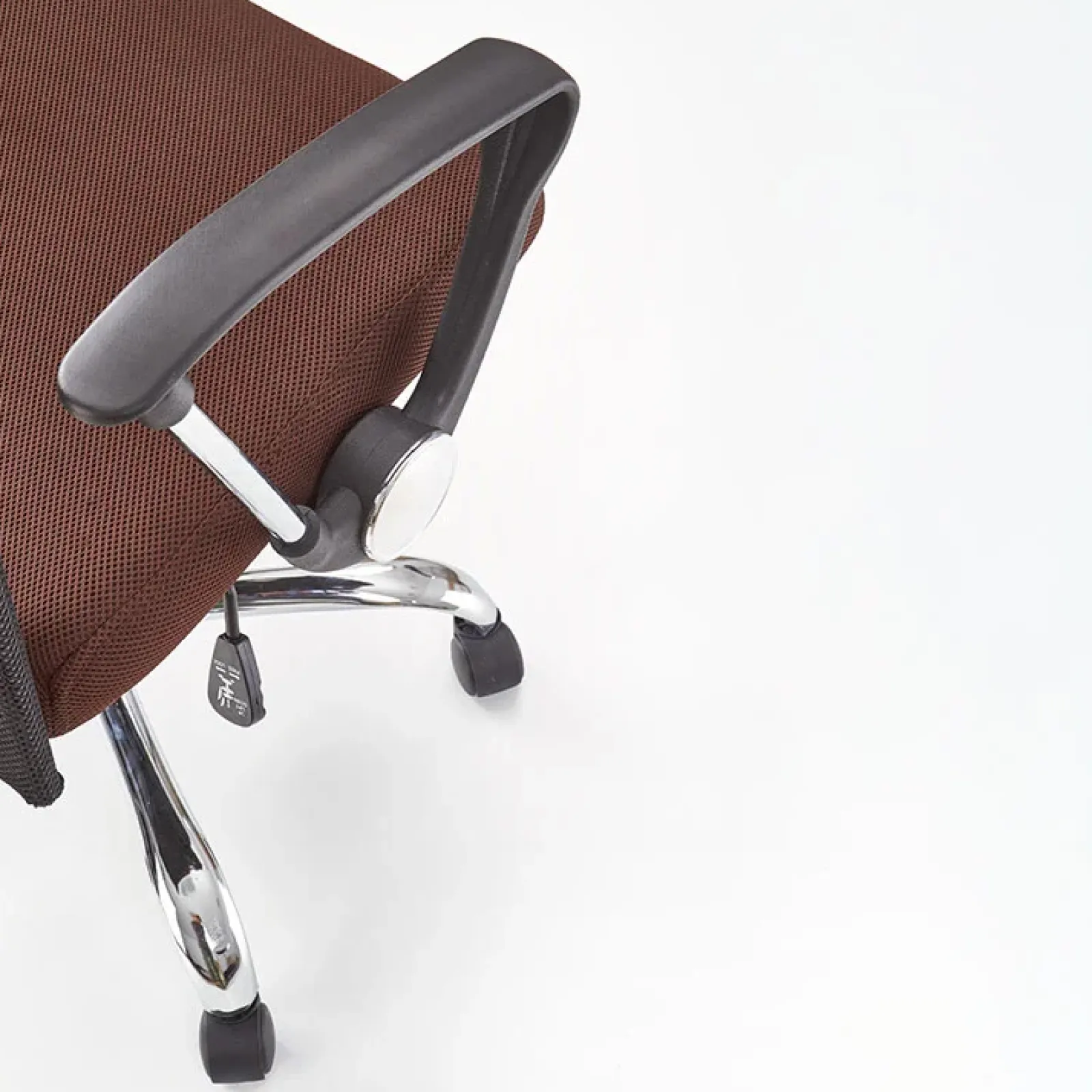 Garnero Arredamenti Sedie Da Ufficio|Sedie Scrivania Ufficio-Sedia da ufficio con braccioli girevole in tessuto marrone Mack Marrone - Nero