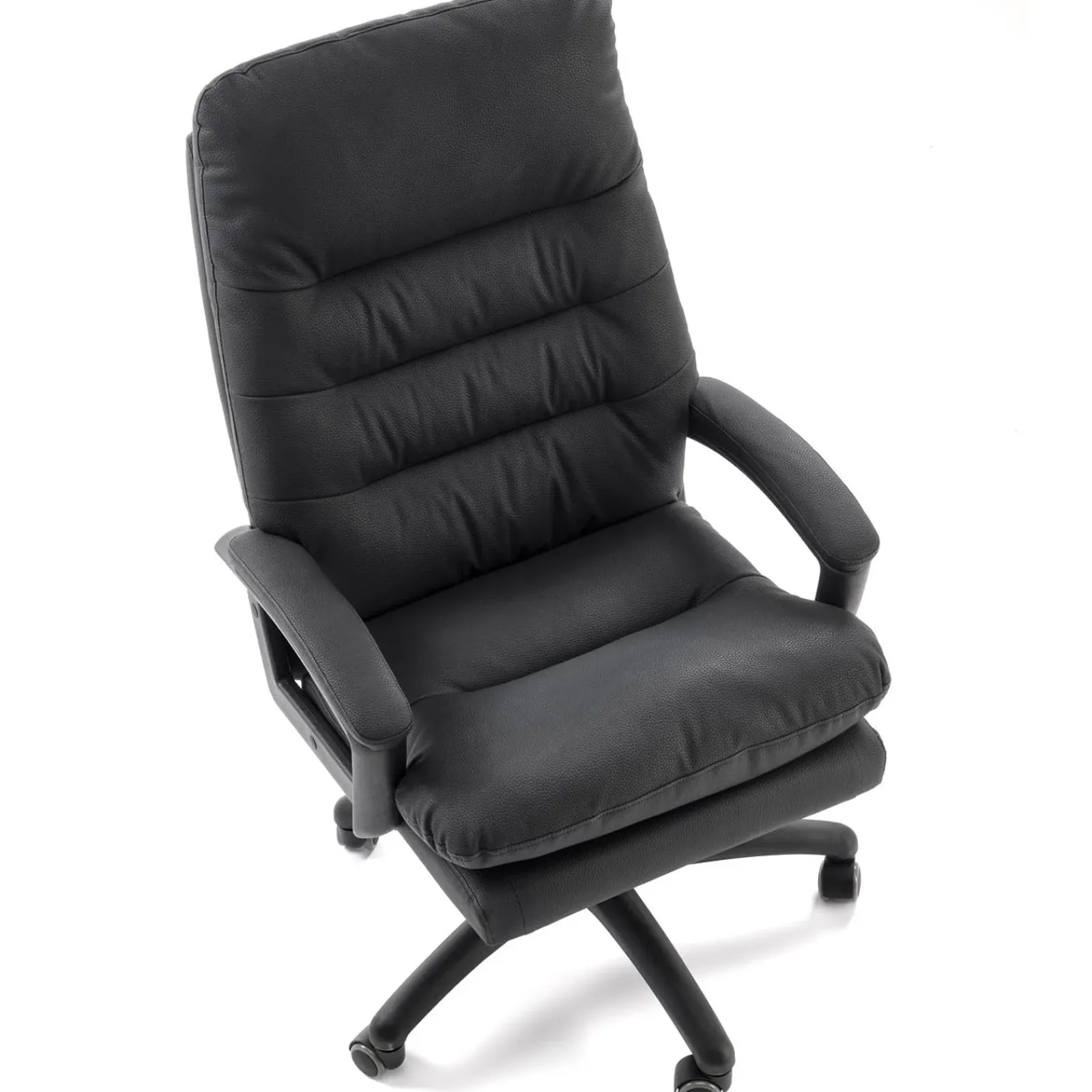 Garnero Arredamenti Sedie Da Ufficio|Sedie Scrivania Ufficio-Sedia da ufficio con braccioli e ruote regolabile imbottita in Marilu Ecopelle Nero