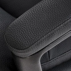 Garnero Arredamenti Sedie Da Ufficio|Sedie Scrivania Ufficio-Sedia da ufficio con braccioli e ruote regolabile imbottita in Marilu Ecopelle Nero