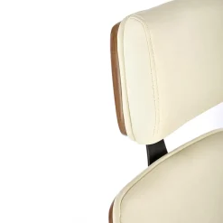 Garnero Arredamenti Sedie Da Ufficio|Sedie Scrivania Ufficio-Sedia da ufficio con braccioli in ecopelle noce panna Ilda Noce - Bianco
