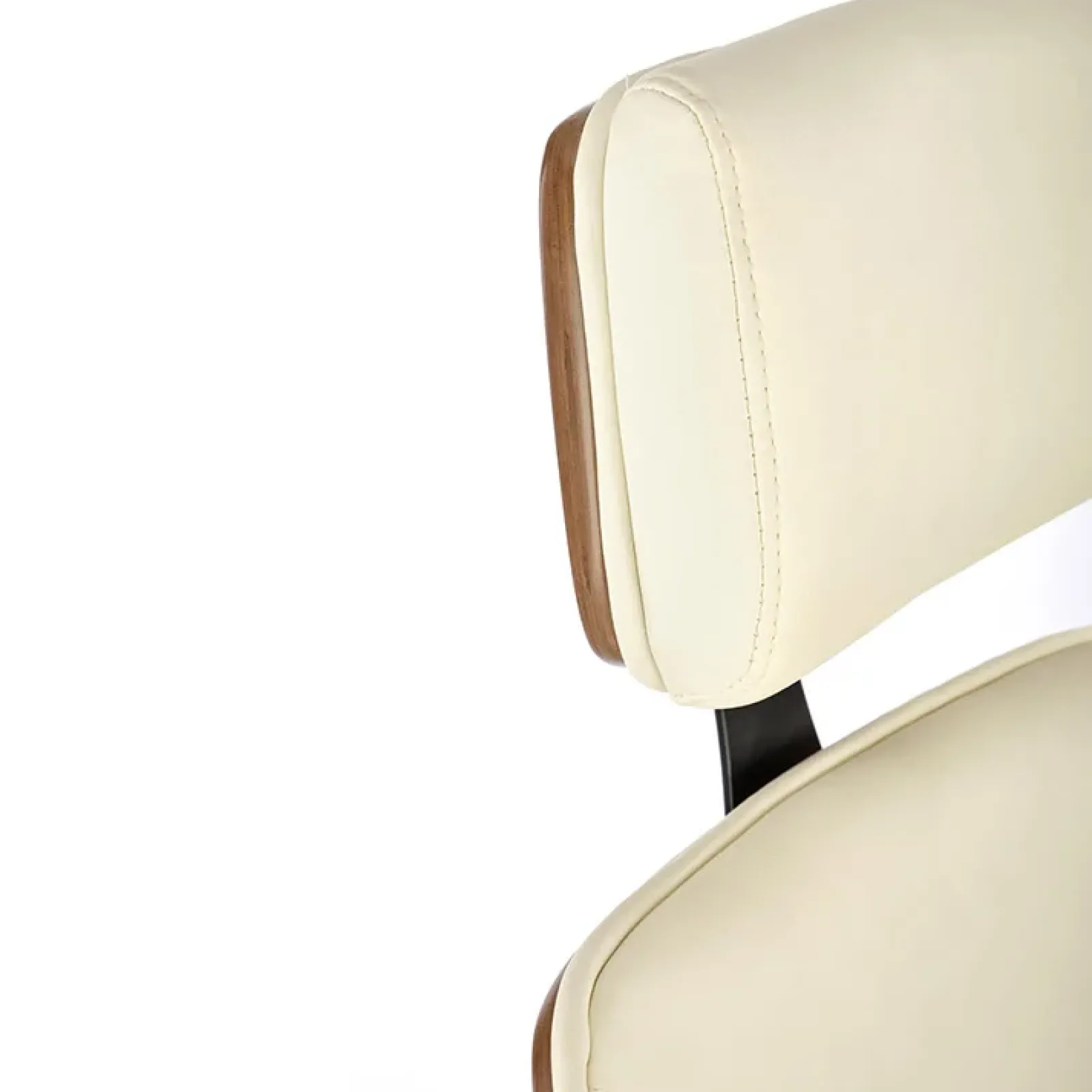 Garnero Arredamenti Sedie Da Ufficio|Sedie Scrivania Ufficio-Sedia da ufficio con braccioli in ecopelle noce panna Ilda Noce - Bianco