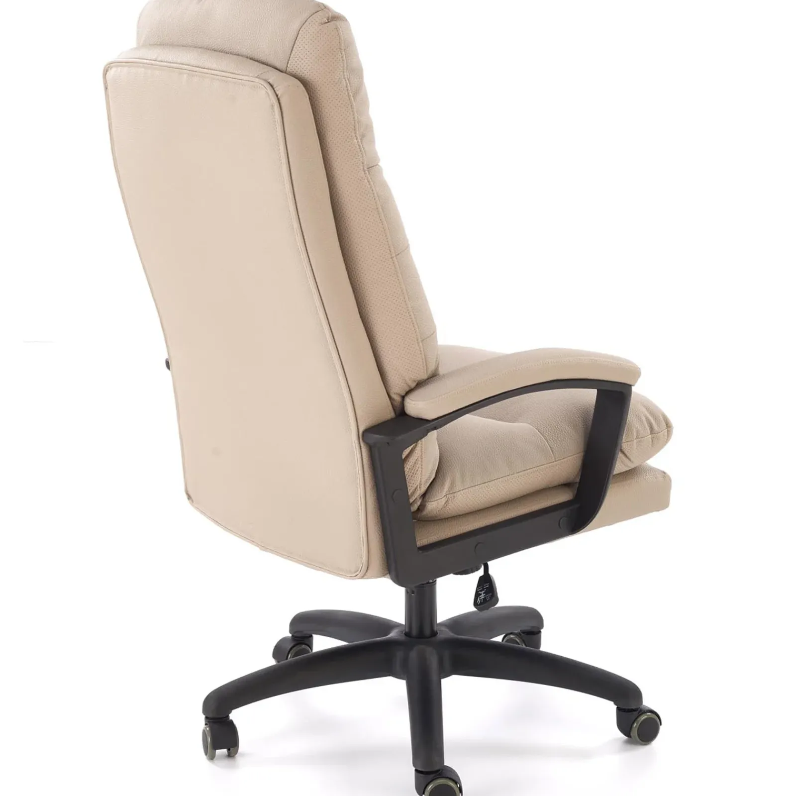 Garnero Arredamenti Sedie Da Ufficio|Sedie Scrivania Ufficio-Sedia da ufficio con braccioli e ruote regolabile imbottita in Marilu Ecopelle Beige