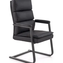 Garnero Arredamenti Sedie Sala Attesa-Sedia da ufficio con braccioli moderna in ecopelle nero Andrada