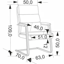 Garnero Arredamenti Sedie Sala Attesa-Sedia da ufficio con braccioli moderna in ecopelle nero Andrada