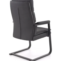 Garnero Arredamenti Sedie Sala Attesa-Sedia da ufficio con braccioli moderna in ecopelle nero Andrada