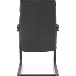 Garnero Arredamenti Sedie Sala Attesa-Sedia da ufficio con braccioli moderna in ecopelle nero Andrada