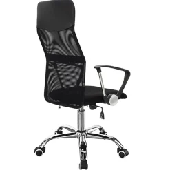 Garnero Arredamenti Sedie Da Ufficio|Sedie Scrivania Ufficio-Sedia da ufficio con braccioli e rotelle girevoli tessuto nero Essen