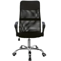 Garnero Arredamenti Sedie Da Ufficio|Sedie Scrivania Ufficio-Sedia da ufficio con braccioli e rotelle girevoli tessuto nero Essen