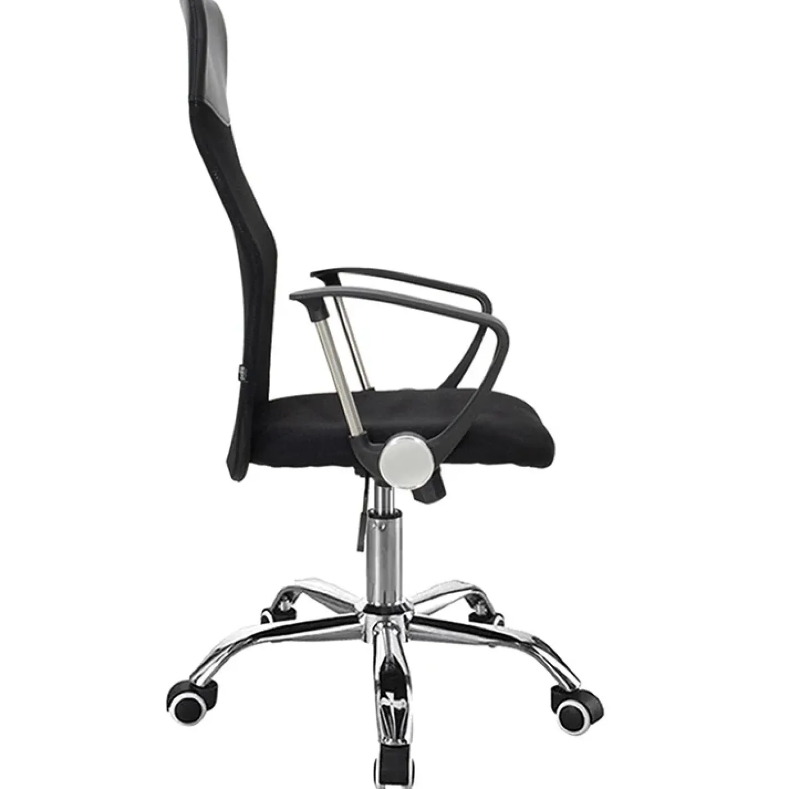 Garnero Arredamenti Sedie Da Ufficio|Sedie Scrivania Ufficio-Sedia da ufficio con braccioli e rotelle girevoli tessuto nero Essen