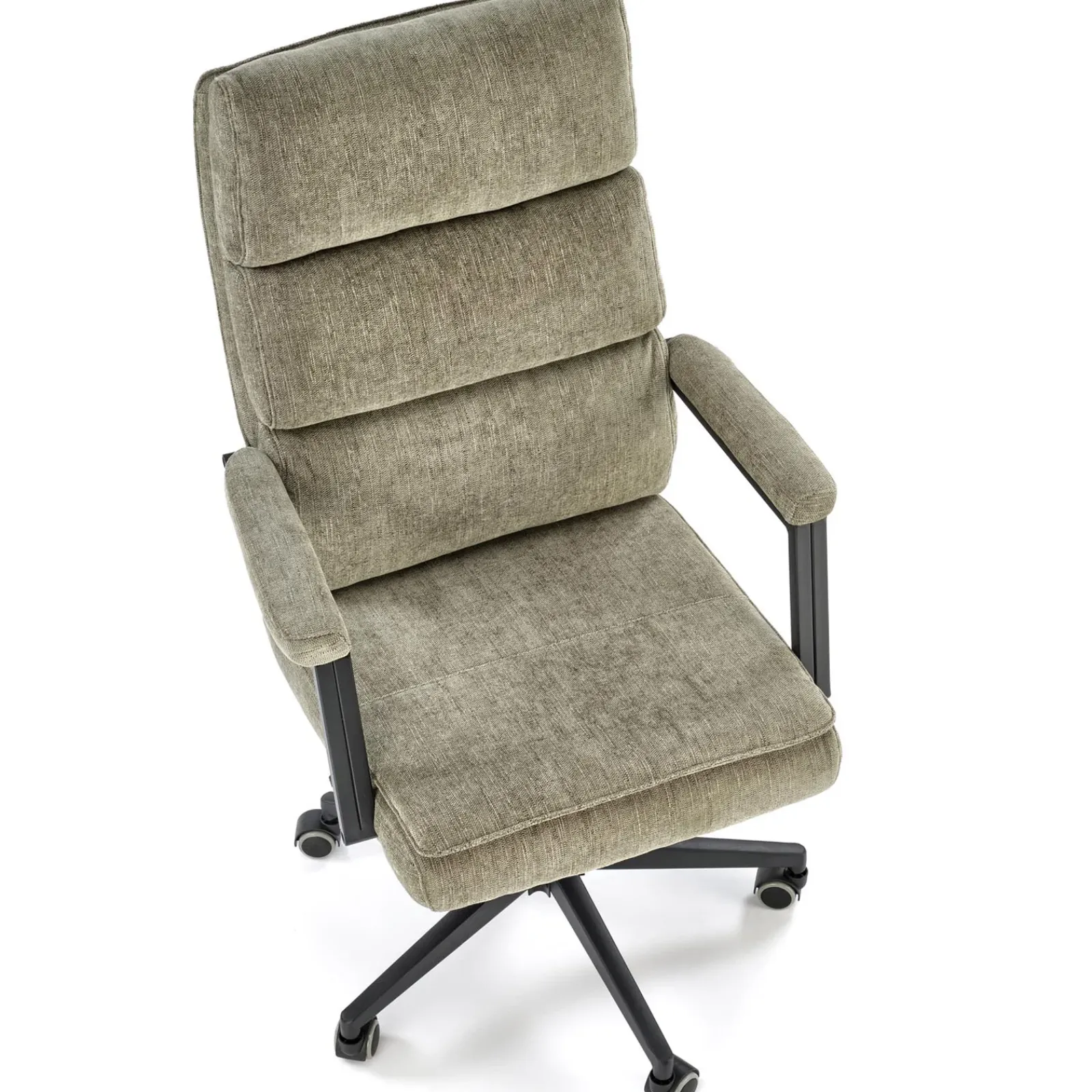 Garnero Arredamenti Sedie Da Ufficio|Sedie Scrivania Ufficio-Sedia da ufficio con ruote e braccioli in tessuto oliva Yara Verde