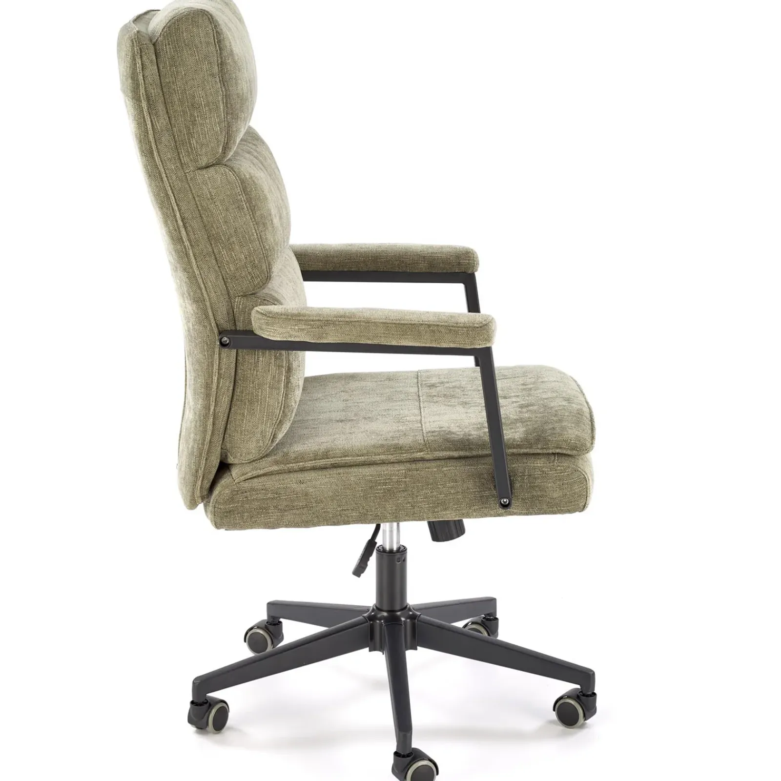 Garnero Arredamenti Sedie Da Ufficio|Sedie Scrivania Ufficio-Sedia da ufficio con ruote e braccioli in tessuto oliva Yara Verde