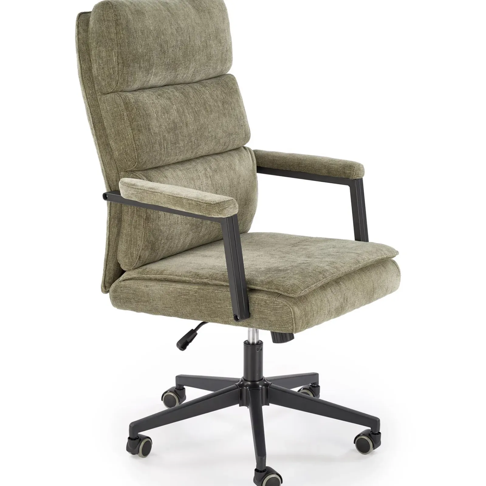 Garnero Arredamenti Sedie Da Ufficio|Sedie Scrivania Ufficio-Sedia da ufficio con ruote e braccioli in tessuto oliva Yara Verde