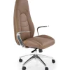Garnero Arredamenti Sedie Da Ufficio|Sedie Scrivania Ufficio-Sedia da ufficio con ruote e braccioli imbottita in ecopelle marrone Pisottella