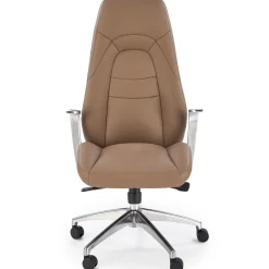 Garnero Arredamenti Sedie Da Ufficio|Sedie Scrivania Ufficio-Sedia da ufficio con ruote e braccioli imbottita in ecopelle marrone Pisottella