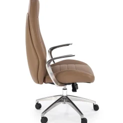 Garnero Arredamenti Sedie Da Ufficio|Sedie Scrivania Ufficio-Sedia da ufficio con ruote e braccioli imbottita in ecopelle marrone Pisottella