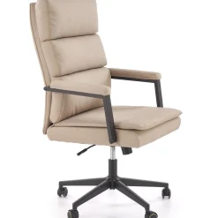 Garnero Arredamenti Sedie Da Ufficio|Sedie Scrivania Ufficio-Sedia da ufficio con ruote e braccioli imbottita Yara Ecopelle Beige