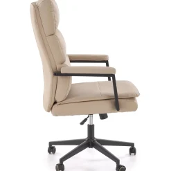 Garnero Arredamenti Sedie Da Ufficio|Sedie Scrivania Ufficio-Sedia da ufficio con ruote e braccioli imbottita Yara Ecopelle Beige