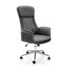Garnero Arredamenti Sedie Da Ufficio|Sedie Scrivania Ufficio-Sedia da ufficio con ruote in tessuto e ecopelle grafite nero Triana