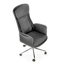 Garnero Arredamenti Sedie Da Ufficio|Sedie Scrivania Ufficio-Sedia da ufficio con ruote in tessuto e ecopelle grafite nero Triana