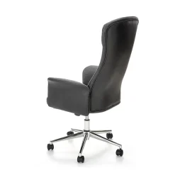 Garnero Arredamenti Sedie Da Ufficio|Sedie Scrivania Ufficio-Sedia da ufficio con ruote in tessuto e ecopelle grafite nero Triana