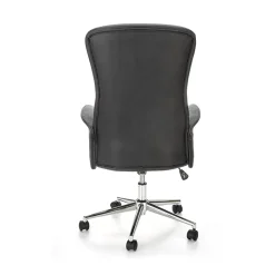 Garnero Arredamenti Sedie Da Ufficio|Sedie Scrivania Ufficio-Sedia da ufficio con ruote in tessuto e ecopelle grafite nero Triana