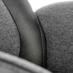 Garnero Arredamenti Sedie Da Ufficio|Sedie Scrivania Ufficio-Sedia da ufficio con ruote in tessuto e ecopelle grafite nero Triana