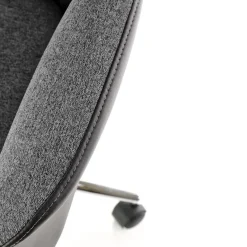 Garnero Arredamenti Sedie Da Ufficio|Sedie Scrivania Ufficio-Sedia da ufficio con ruote in tessuto e ecopelle grafite nero Triana