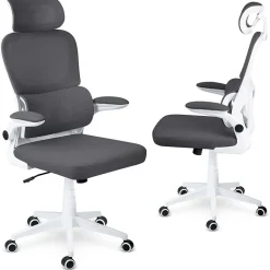 Garnero Arredamenti Sedie Da Ufficio|Sedie Scrivania Ufficio-Sedia da ufficio design moderno con ruote grigia Deskisy