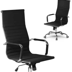 Garnero Arredamenti Sedie Da Ufficio|Sedie Scrivania Ufficio-Sedia da ufficio design moderno con ruote nera Ergoflex