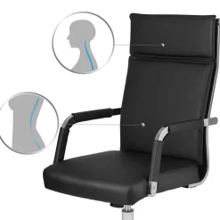 Garnero Arredamenti Sedie Da Ufficio|Sedie Scrivania Ufficio-Sedia da ufficio design moderno con ruote nera Workisy