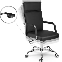 Garnero Arredamenti Sedie Da Ufficio|Sedie Scrivania Ufficio-Sedia da ufficio design moderno con ruote nera Workisy