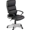 Garnero Arredamenti Sedie Da Ufficio|Sedie Scrivania Ufficio-Sedia da ufficio ecopelle design moderno con ruote nero Executive