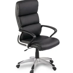 Garnero Arredamenti Sedie Da Ufficio|Sedie Scrivania Ufficio-Sedia da ufficio ecopelle design moderno con ruote nero Executive