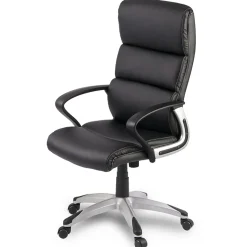 Garnero Arredamenti Sedie Da Ufficio|Sedie Scrivania Ufficio-Sedia da ufficio ecopelle design moderno con ruote nero Executive