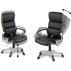 Garnero Arredamenti Sedie Da Ufficio|Sedie Scrivania Ufficio-Sedia da ufficio ecopelle design moderno con ruote nero Executive