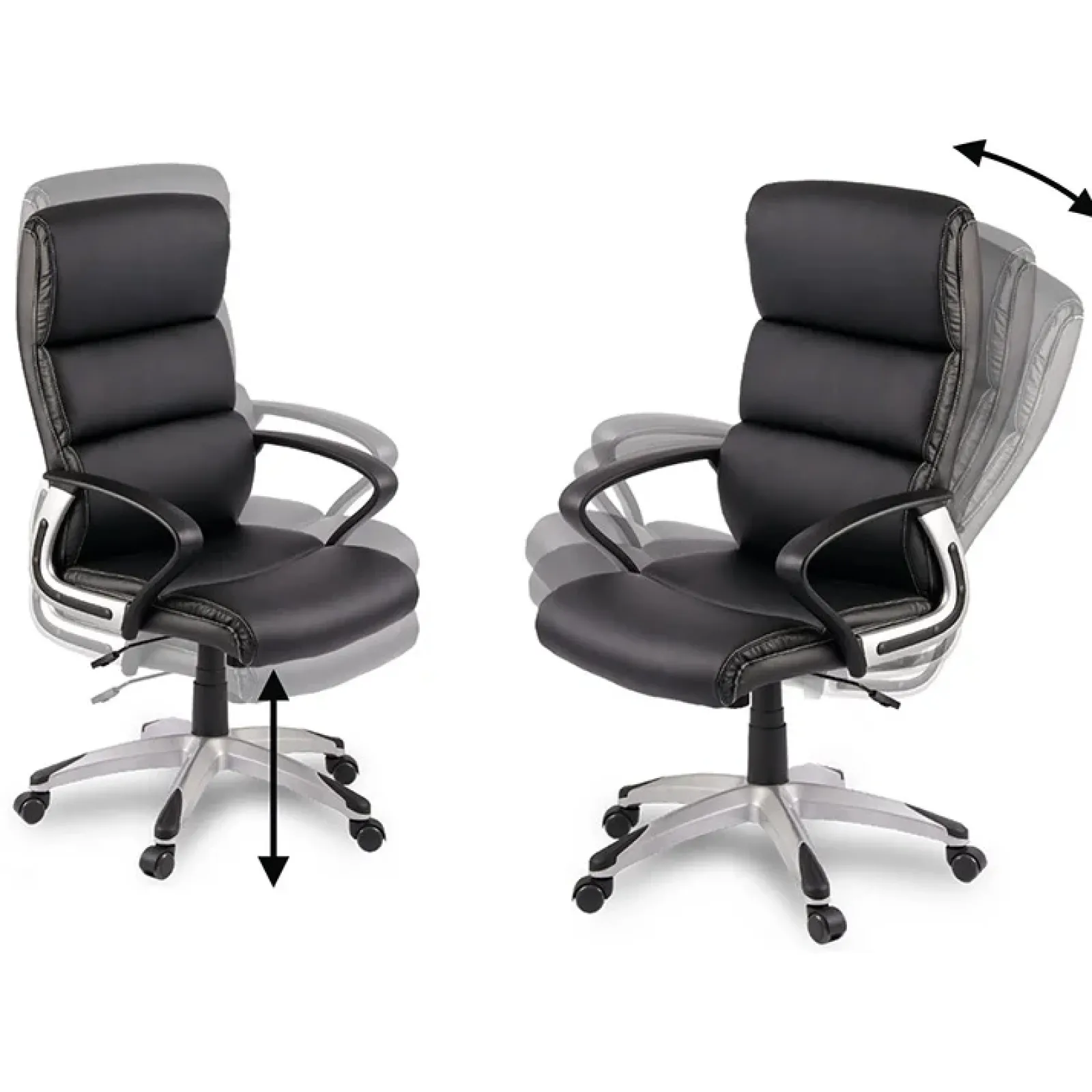 Garnero Arredamenti Sedie Da Ufficio|Sedie Scrivania Ufficio-Sedia da ufficio ecopelle design moderno con ruote nero Executive