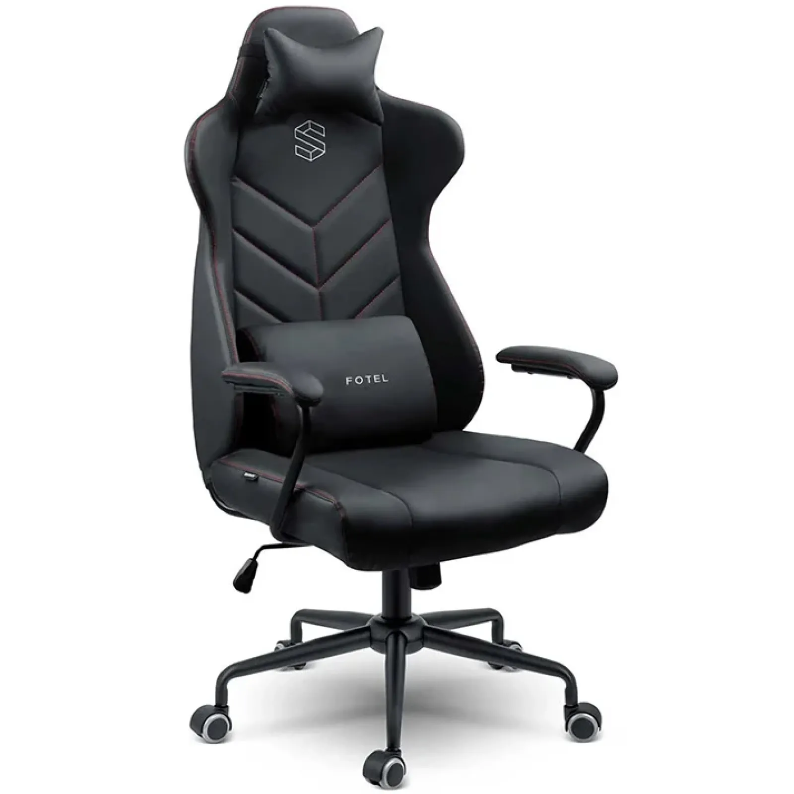 Garnero Arredamenti Sedie Da Ufficio|Sedie Scrivania Ufficio-Sedia da ufficio ecopelle design moderno con ruote nero Ergosupport