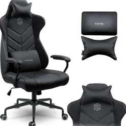 Garnero Arredamenti Sedie Da Ufficio|Sedie Scrivania Ufficio-Sedia da ufficio ecopelle design moderno con ruote nero Ergosupport