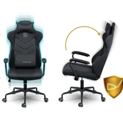 Garnero Arredamenti Sedie Da Ufficio|Sedie Scrivania Ufficio-Sedia da ufficio ecopelle design moderno con ruote nero Ergosupport