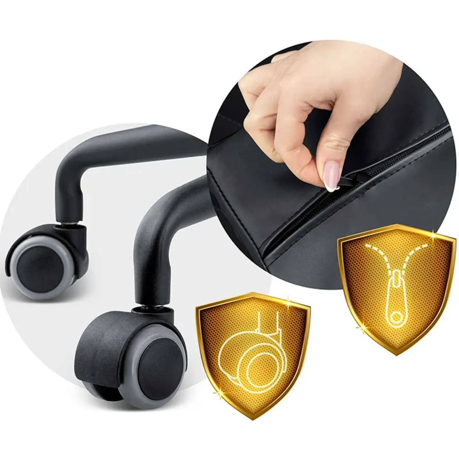 Garnero Arredamenti Sedie Da Ufficio|Sedie Scrivania Ufficio-Sedia da ufficio ecopelle design moderno con ruote nero Ergosupport