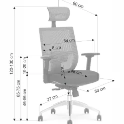Garnero Arredamenti Sedie Da Ufficio|Sedie Scrivania Ufficio-Sedia da ufficio ergonomica con ruote e braccioli regolabili tessuto grigio nero Speed