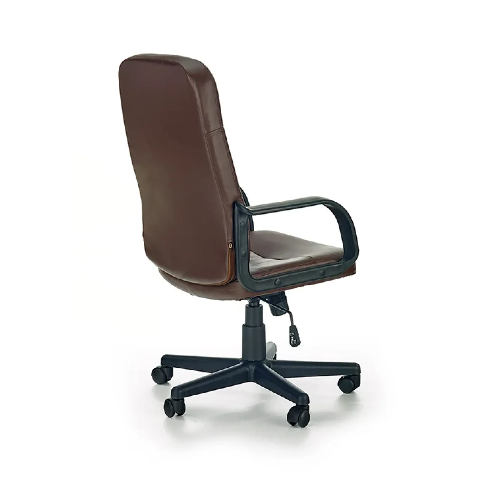 Garnero Arredamenti Sedie Da Ufficio|Sedie Scrivania Ufficio-Sedia da ufficio girevole con braccioli in ecopelle marrone Ayaka