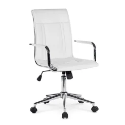 Garnero Arredamenti Sedie Da Ufficio|Sedie Scrivania Ufficio-Sedia da ufficio girevole in ecopelle bianco Uncino