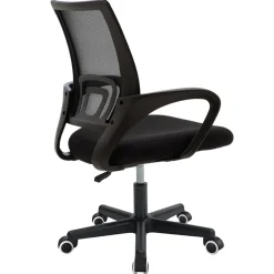 Garnero Arredamenti Sedie Da Ufficio|Sedie Scrivania Ufficio-Sedia da ufficio imbottita in tessuto con ruote e struttura nera Mesh