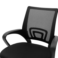 Garnero Arredamenti Sedie Da Ufficio|Sedie Scrivania Ufficio-Sedia da ufficio imbottita in tessuto con ruote e struttura nera Mesh