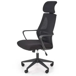 Garnero Arredamenti Sedie Da Ufficio|Sedie Scrivania Ufficio-Sedia da ufficio regolabile con ruote in tessuto Clay Nero