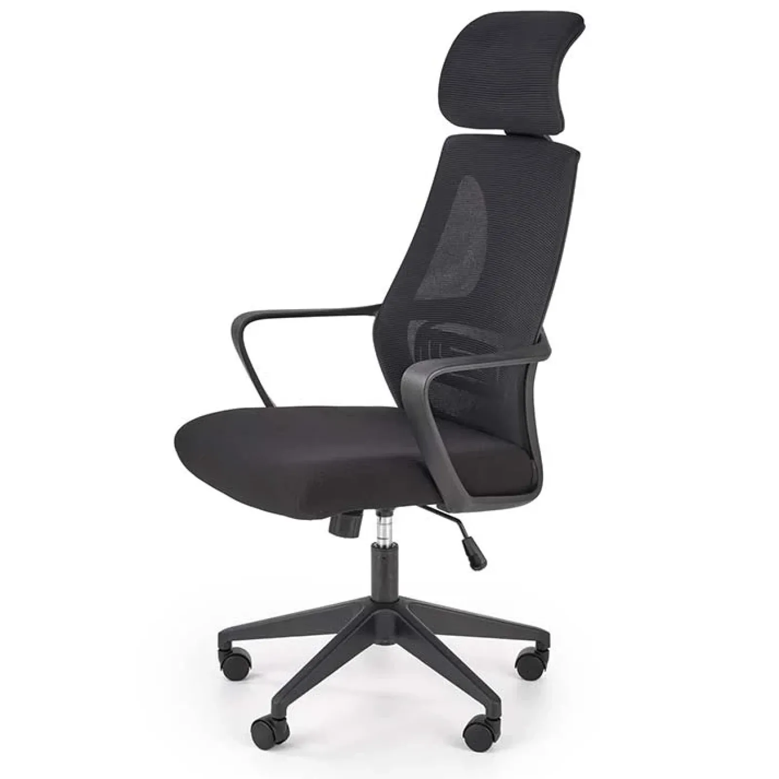 Garnero Arredamenti Sedie Da Ufficio|Sedie Scrivania Ufficio-Sedia da ufficio regolabile con ruote in tessuto Clay Nero