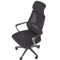 Garnero Arredamenti Sedie Da Ufficio|Sedie Scrivania Ufficio-Sedia da ufficio regolabile con ruote in tessuto Clay Nero